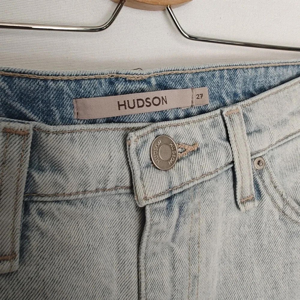 Hudson Devon High Rise Boyfriend Shorts Distressed Jean‎ Denim Light Wash 27 New